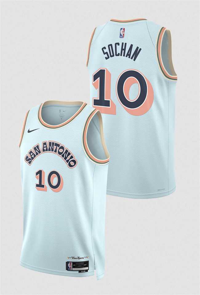 Men's San Antonio Spurs #10 Jeremy Sochan Light Blue 2024-25 City Edition Stitched Jersey Dzhi,We sell and wholesale Men's San Antonio Spurs #10 Jeremy Sochan Light Blue 2024-25 City Edition Stitched Jersey Dzhi on line form chian!
